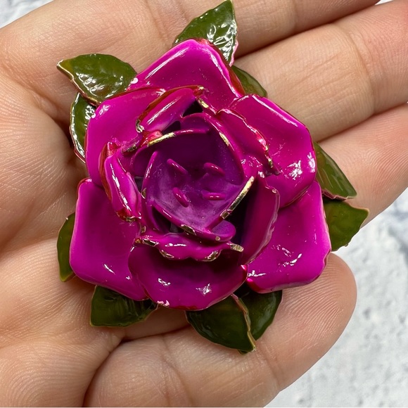 Jewelry Vintage Brooch Pink Rose Poshmark